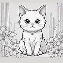 Bold Outlined Cute Cat Images: Japanese Anime Style Art by Fulgent AI