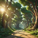 Optimize your display with 4K Pixar-style tree hand infrastructure in green setting