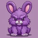 Fluffy Angry Purple Bunny in Cartoon Art Style - Fulgent AI's Top Character Generator