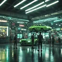 Futuristic Sci-Fi Action Scene at Lunar City Convenience Store | Elysium Style
