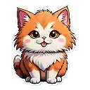 Adorable Manga-Style Fluffy Cat Illustration - Fulgent AI