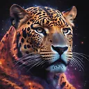 Stunning Nebula Jaguar Art on Black Background | Fulgent AI