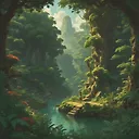 Explore Google Jungle in Ghibli Style: 4K Super-Detailed Imagery