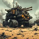 Monstrous Steampunk War Machine Illustration - Cinematic Dark Fantasy Art