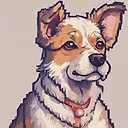 Anime Digital Art: Google-Style Pixel Dog Illustration by Fulgent AI