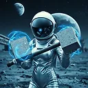 Explore Lunar Industrial Fantasy with Hourglass Woman wielding Meteor Sledgehammers