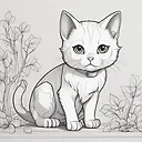 Bold Outlined Cute Cat Images: Japanese Anime Style Art by Fulgent AI
