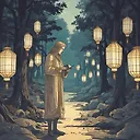 Discover Intricacies of Forest Lanterns in Mid-Morning Art