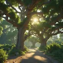 3D Rendered Pixar Style Tree Head Infrastructure in Futuristic Green Surrounding – Fulgent AI