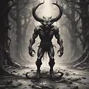 Artistic Horror: Demon Roaming Young Boy - Fulgent AI