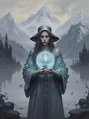Steel Gray Jacket on Mountain of Crystals: Claude Monet Inspired Maya Model in HD