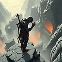 Greg Rutkowski 3D Render Art: Aerial View Concept with Beautiful Lighting and Melancholic Ink Details