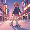 Stunning Japanese Anime Art: Skating Girl Aestheticism