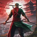Ultra HD 5K Roronoa Zoro Wallpaper in Red Environment with Dual Swords