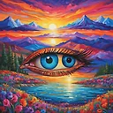 Mesmerizing Woman's Eye: Abstract Masterpiece in Vivid Colors.