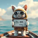 3D Render of Cute Kitten in Desert Explorer Outfit with Graffiti Board - Fulgent AI