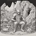 Fulgent AI: Katsushika Hokusai's Detailed & Intricate Surrealist 3D Sculpt Environment Design