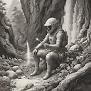 Fulgent AI: Katsushika Hokusai's Detailed & Intricate Surrealist 3D Sculpt Environment Design