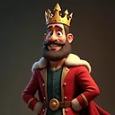 Regal Google Pixar Style Portrait of a King - Fulgent AI