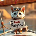 Fulgent AI: Vibrant 3D Render of Cute Kitten in Explorer Outfit - Graffiti Fashion Concept