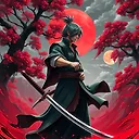 Roronoa Zoro Super Hi-Res 5K Wallpaper with Double Sword in Red Environment