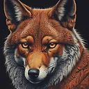 Stippling Fox Design with Cinematic Vibe | Vibrant Colors | Angry Eyes | Dark Background | Mowgli Inclusion