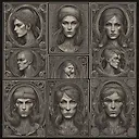 Unique and Eccentric Visuals: Dark Fantasy Cinematic Art with Tattoos and Odd Hair