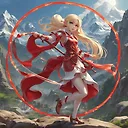 Enchanting Elf Girl with Magic Staff on Windy Grass Mountain