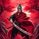 Roronoa Zoro 5K Wallpaper: Detailed Character in Red Environment with Two Swords