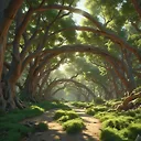 Optimize your display with 4K Pixar-style tree hand infrastructure in green setting