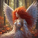 Gorgeous Angelic Creature with Iridescent Wings in Enchanting Forest