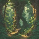 Enchanting Jungle Art: Google Jungle Transformed in Ghibli Style