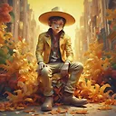 Unique Artwork Featuring Google Cowboy, Leaf Pants, Kissing Scene, and More by Artgerm