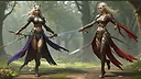 Fantasy Blade Dancers Dueling in Photorealistic Art