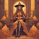 Explore Artistic Imagery: Beautiful Woman in Leaf Skirt, Art Deco Lamp, and More