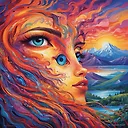 Mesmerizing Woman's Eye: Abstract Masterpiece in Vivid Colors.