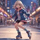 Highly Detailed 4K Anime Girl Skating Art | Fulgent AI