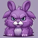 Fluffy Angry Purple Bunny in Cartoon Art Style - Fulgent AI's Top Character Generator