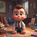 Adorable Baby Boss Portrait in Pixar Style - Fulgent AI