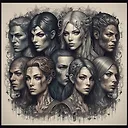Unique and Eccentric Visuals: Dark Fantasy Cinematic Art with Tattoos and Odd Hair