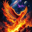 Fiery Phoenix Rising: Celestial Rebirth in Nebula