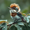 Hyperrealism Hybrid Bird Creature on Branch | Fulgent AI