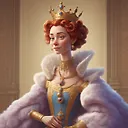 Pixar Style Queen Portrait: Vibrant and Regal Illustration
