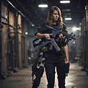 Dynamic Special Operations Girl in Action: Cinematic Warehouse Shootout