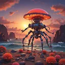 High-Intensity Workout with Jellyfish Ocean: Octane Render 3D Canon50 Paper Model