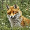 Enchanting 3D Pixar Style Fox in Forest Meadow Artwork