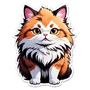 Adorable Manga-Style Fluffy Cat Illustration - Fulgent AI