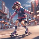 Highly Detailed 4K Anime Girl Skating Art | Fulgent AI