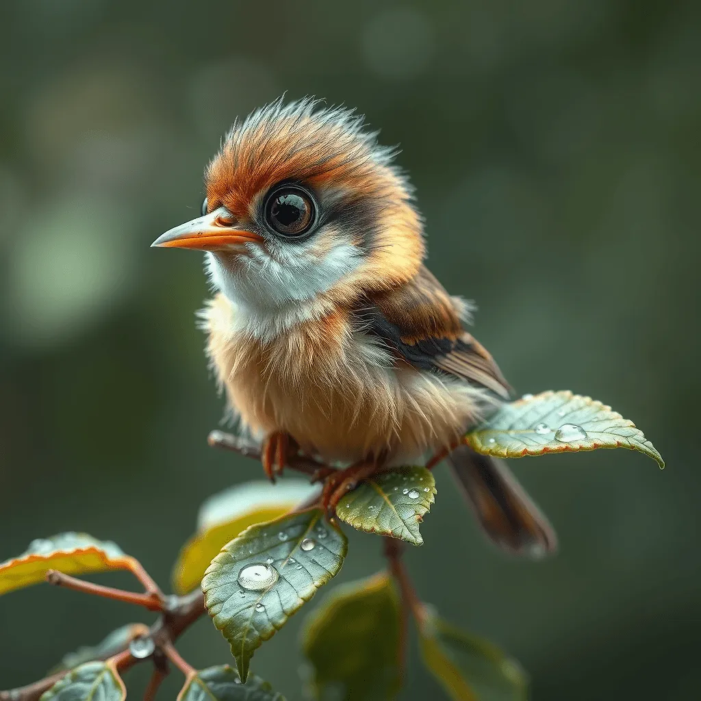 Hyperrealism Hybrid Bird Creature on Branch | Fulgent AI