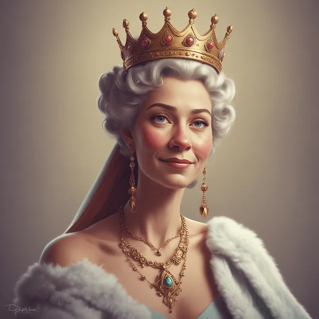 Regal Queen Portrait: Pixar-Inspired Google Image Creation